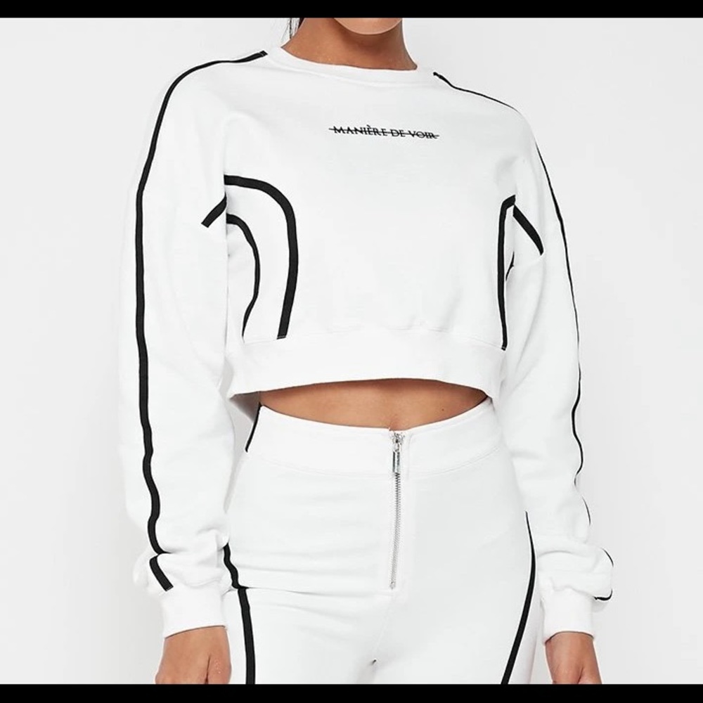Manière De Voir contour tracksuit jumper crop white